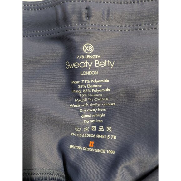 Sweaty Betty 7/8 Length Leggings Polyamide Blend Blue, Size XS - Picture 3 of 5